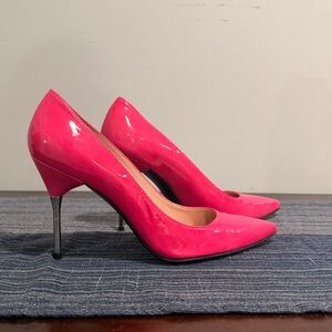 Stuart Weitzman Elegant Pink Patent Leather Heels
